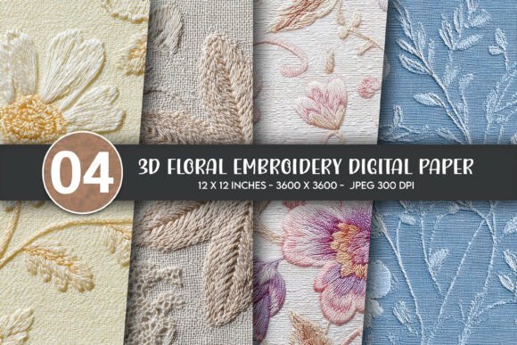 Review: 3D Floral Embroidery Digital Paper for Boutiques
