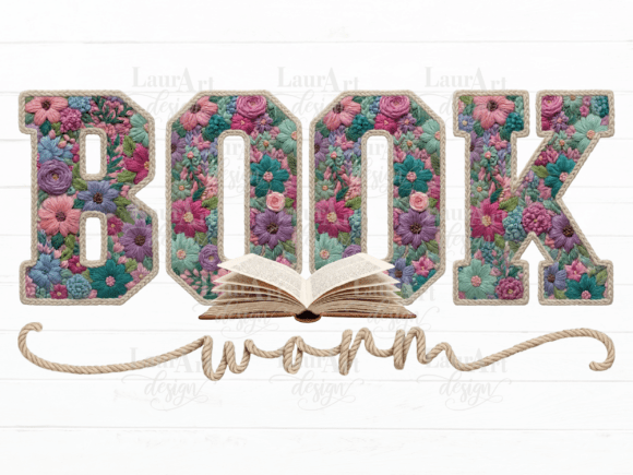Review: Book Worm Floral Book Embroidery PNG for Craft Fairs