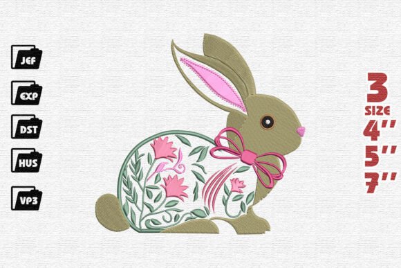 Review: Floral Bunny Embroidery Design for Spring