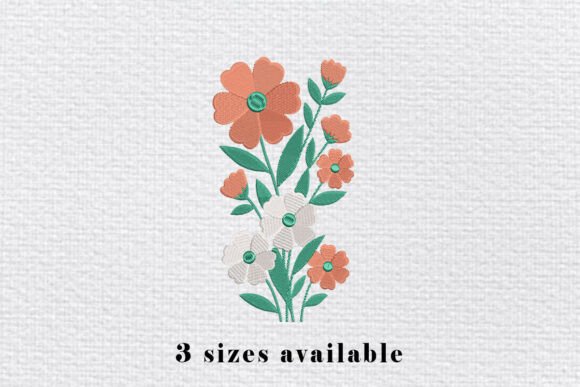 Review: Orange White Floral Embroidery File for Etsy