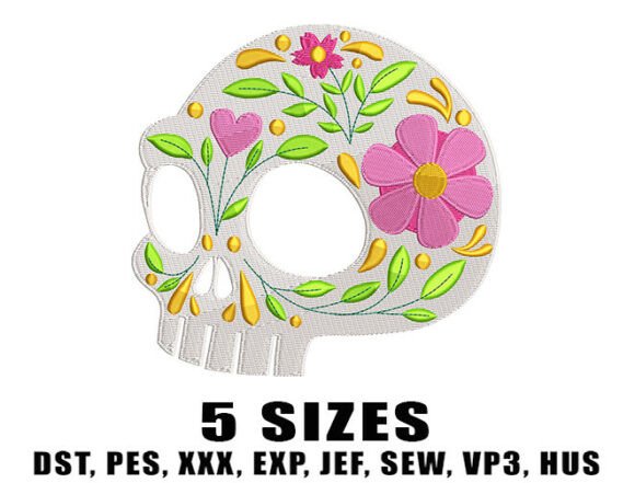 Reviewing Floral Love Skull Embroidery Designs