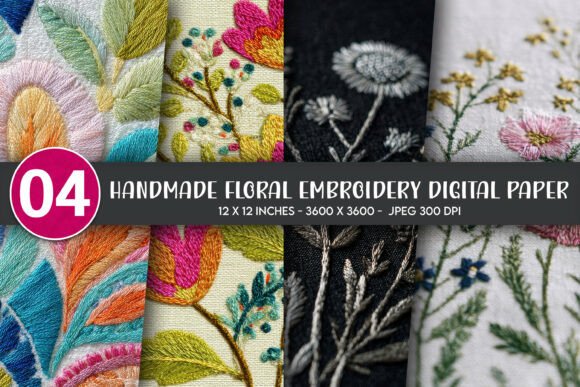 Reviewing Handmade Floral Embroidery Digital Paper