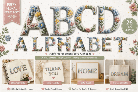 Reviewing Puffy Floral Embroidery Alphabet