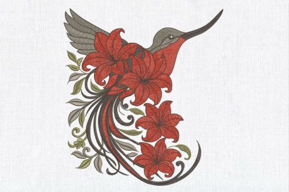 Reviewing the Floral Red Lily Hummingbird Design